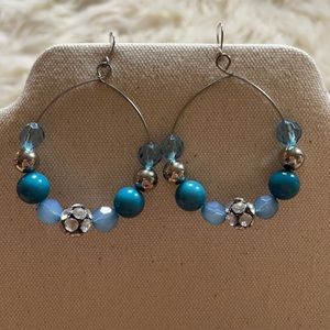 Beaded circle earrings